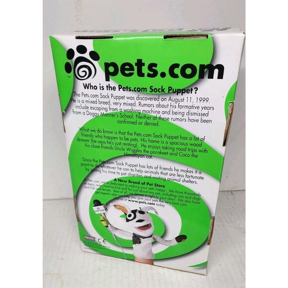 Pets.Com Sock Puppet Interview Dog Collectible Vintage New in Box Plush Rare - Picture 7 of 14